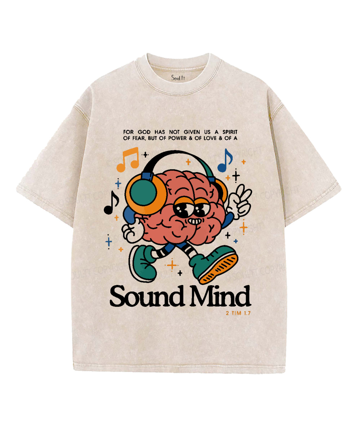 Sound Mind Unisex Washed Christian T-shirt Hoodie, Sweatshirt | CiraTrend.com (Image 1)