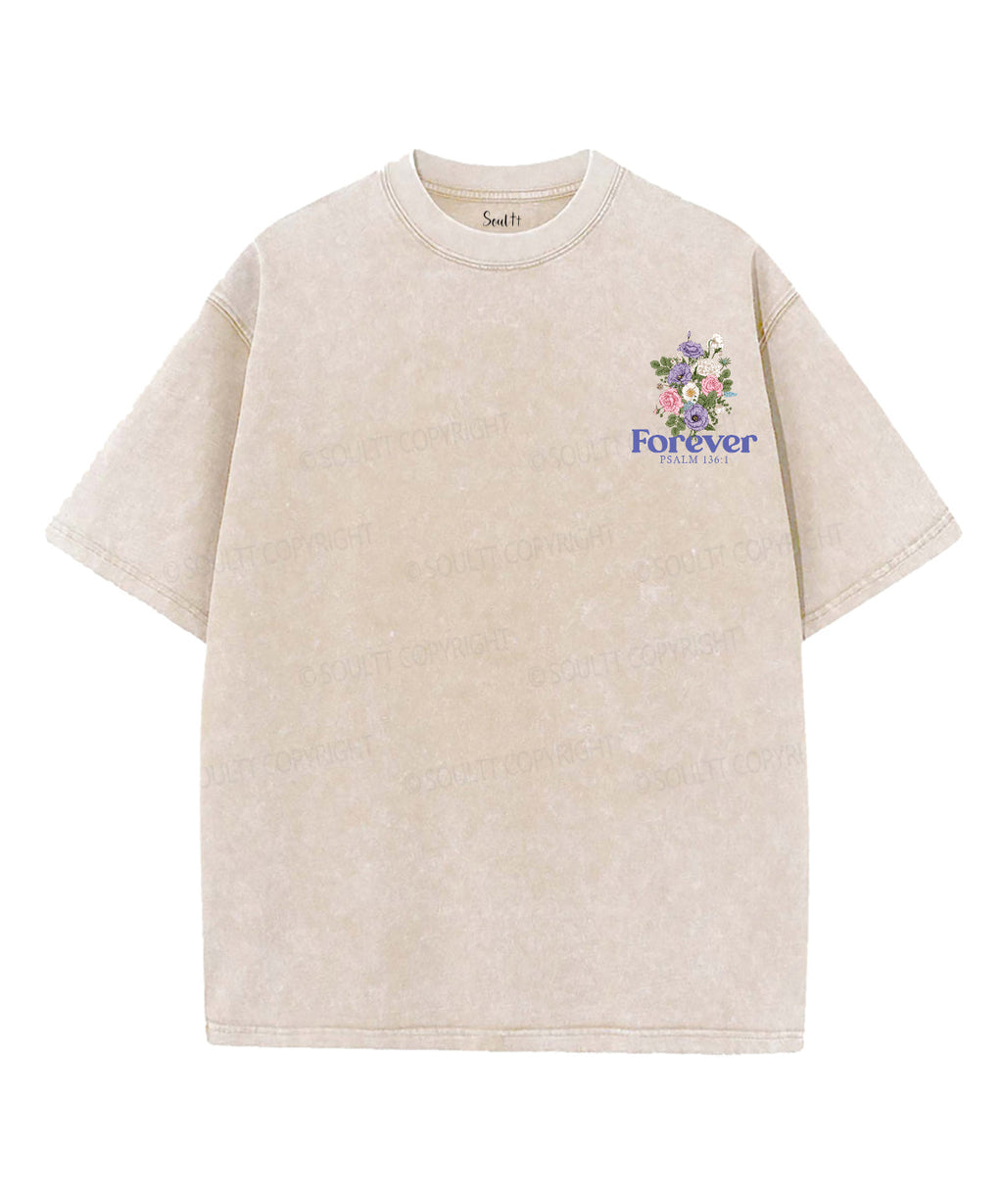 His Love Endures Forever Double Sided Unisex Washed Christian T-shirt Hoodie, Sweatshirt | CiraTrend.com (Image 2)