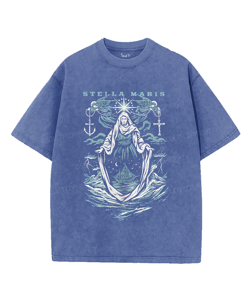 Stella Maris Unisex Washed Christian T-shirt Hoodie, Sweatshirt | CiraTrend.com (Image 4)