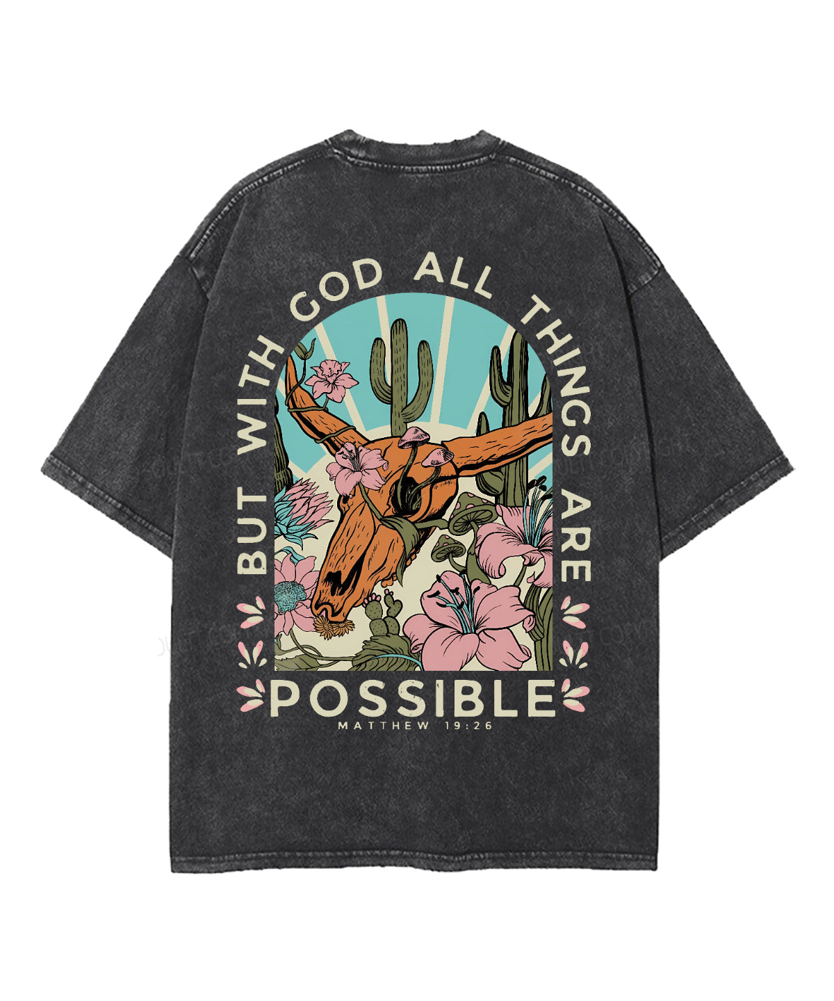 All Things Are Possible Double Sided Unisex Washed Christian T-shirt Style001 Hoodie, Sweatshirt | CiraTrend.com (Image 3)