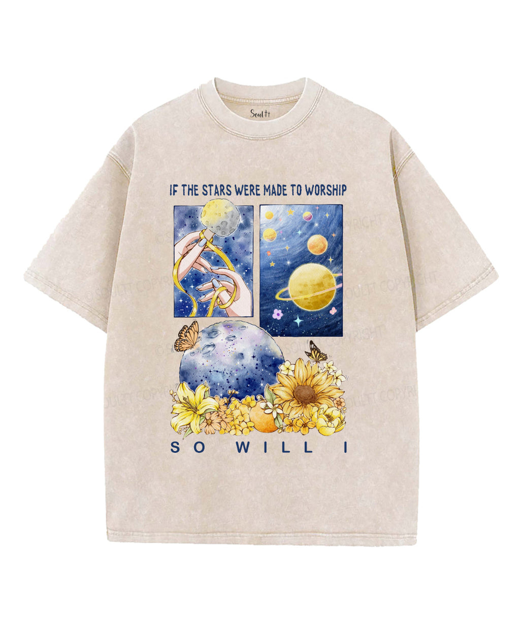 If The Stars Were Made For Worship Washed Christian T-shirt Hoodie, Sweatshirt | CiraTrend.com (Image 1)