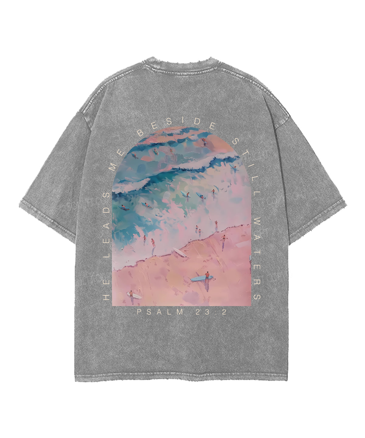 He Leads Me Beside Still Waters Double Sided Unisex Washed Christian T-shirt Hoodie, Sweatshirt | CiraTrend.com (Image 5)