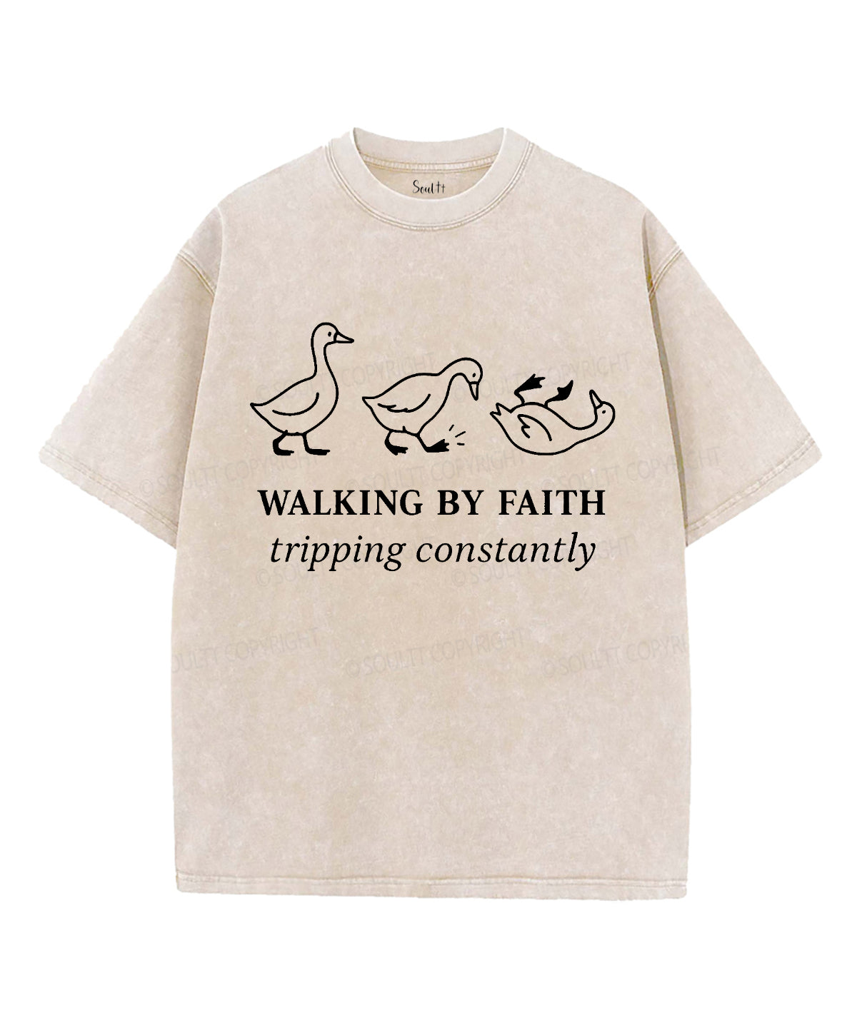 Walking By Faith Unisex Washed Christian T-shirt Hoodie, Sweatshirt | CiraTrend.com (Image 5)