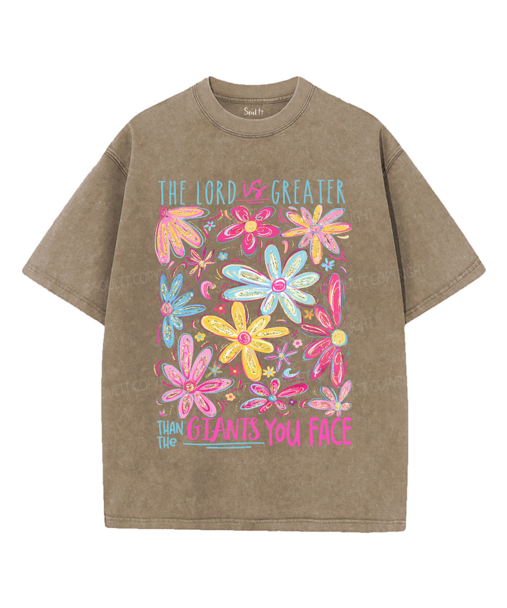 The Lord Is Greater Unisex Washed Christian T-shirt Hoodie, Sweatshirt | CiraTrend.com (Image 5)