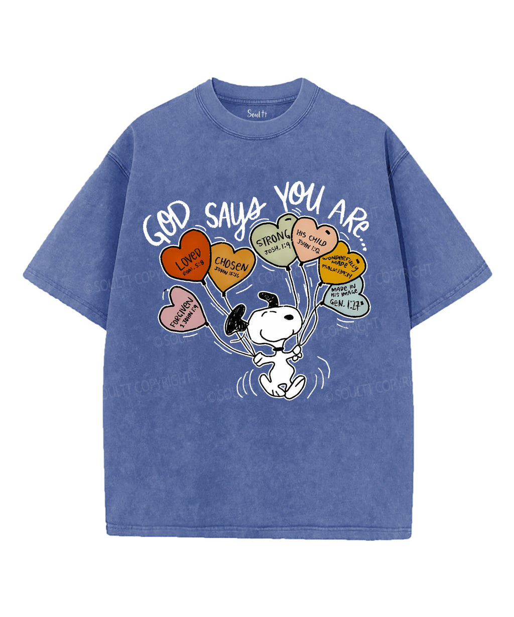 GOD SAYS YOU ARE Unisex Washed Christian T-shirt Hoodie, Sweatshirt | CiraTrend.com (Image 5)