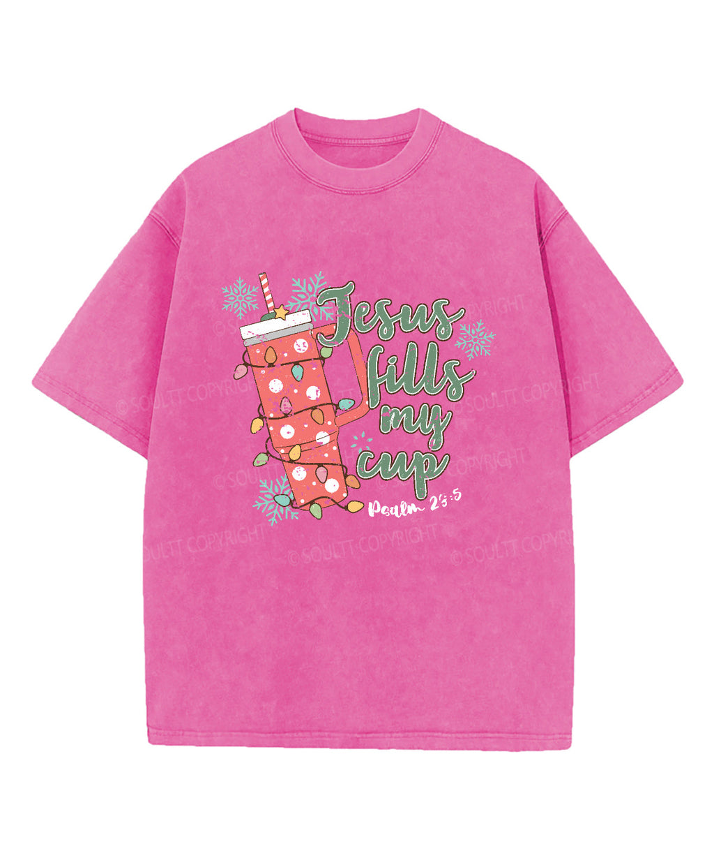 Jesus Fills My Cup Washed Christian T-shirt Hoodie, Sweatshirt | CiraTrend.com (Image 3)