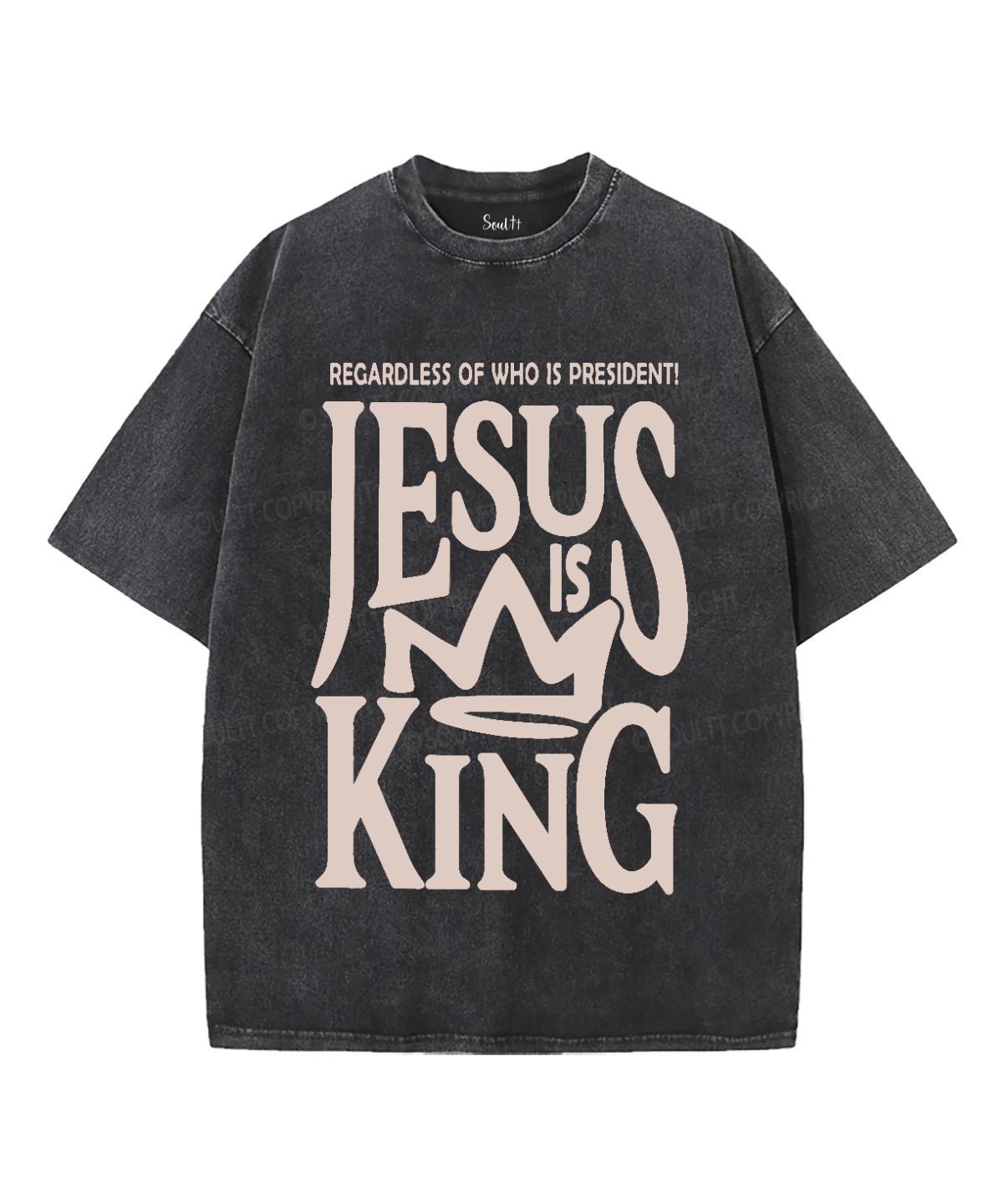 Jesus Is King Washed Christian T-shirt Hoodie, Sweatshirt | CiraTrend.com (Image 1)