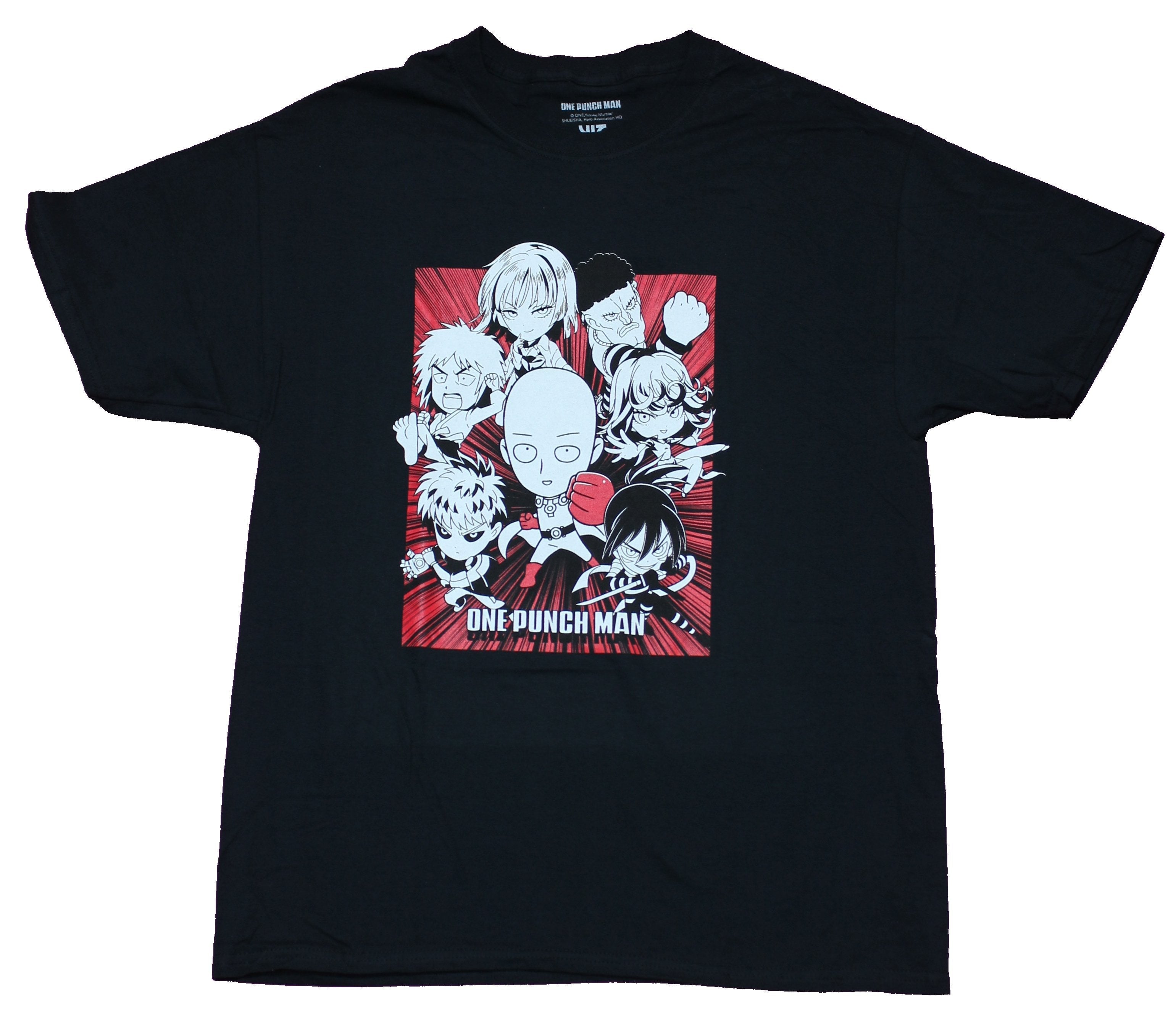 One Punch Man Mens T-Shirt - Red Beaming 6 Chibi Character Image Hoodie, Sweatshirt | CiraTrend.com