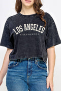 Los Angeles California Mineral Graphic Long Crop Top