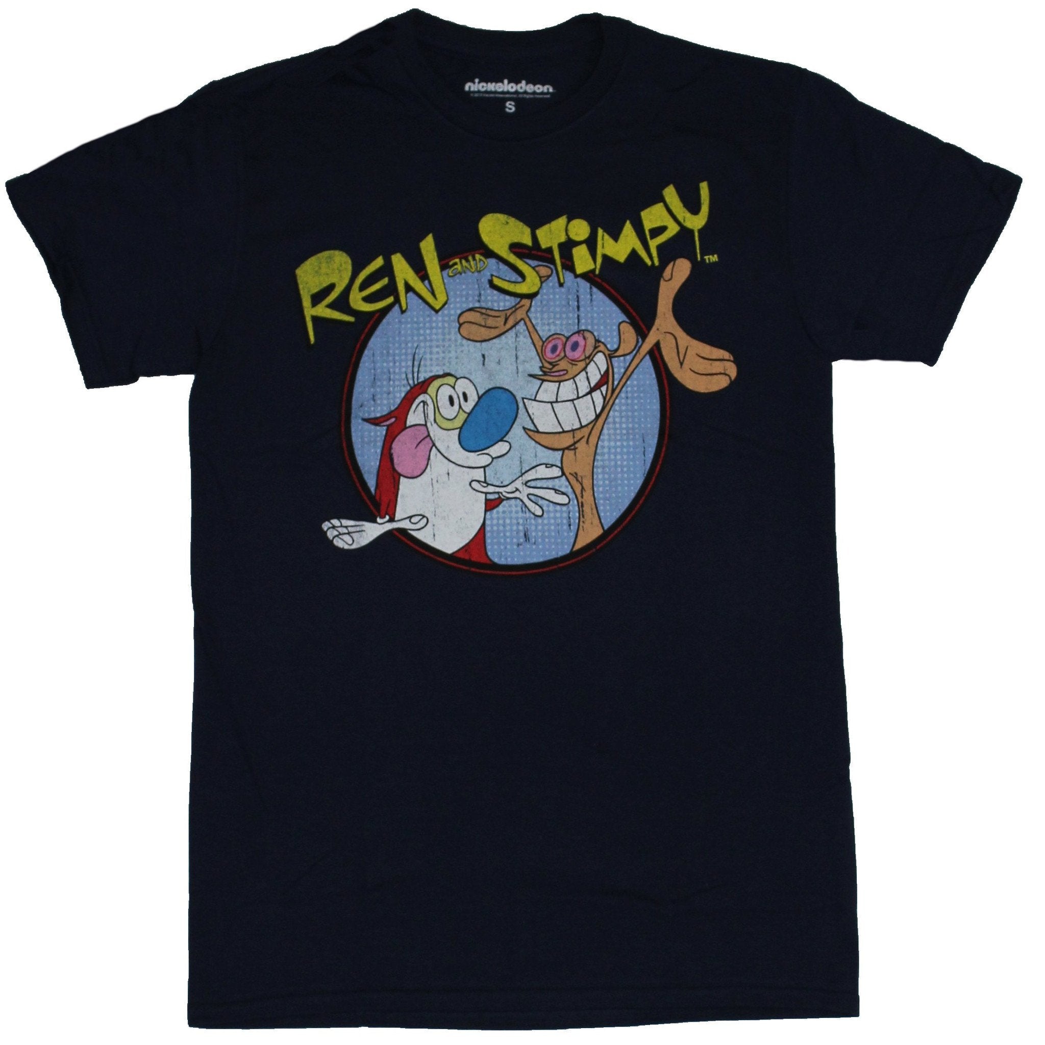 Ren and Stimpy  Mens T-Shirt - Happy Ren & Stimpy in Circle Logo Image Hoodie, Sweatshirt | CiraTrend.com