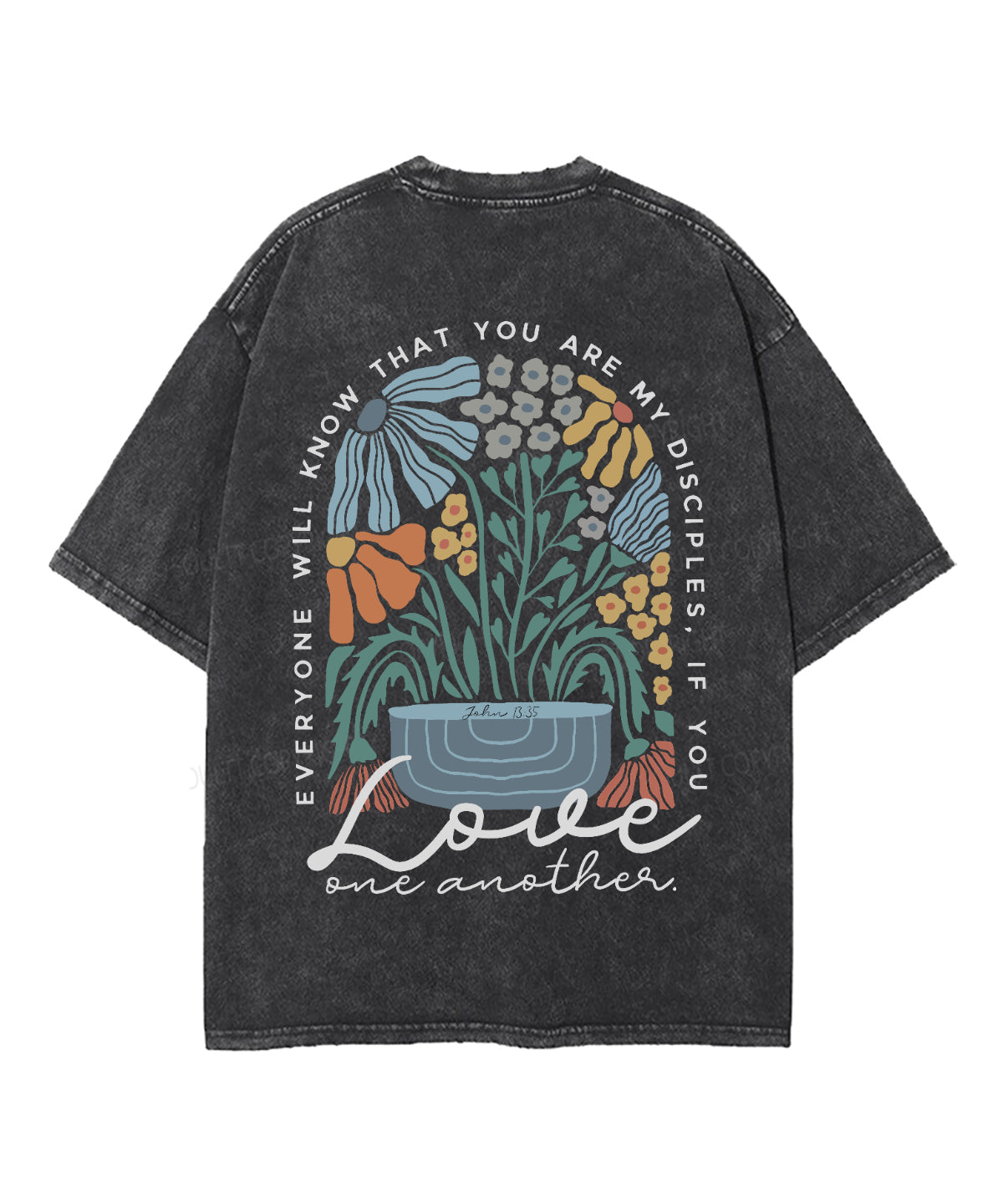 Love One Another Double Sided Unisex Washed Christian T-shirt Hoodie, Sweatshirt | CiraTrend.com (Image 3)
