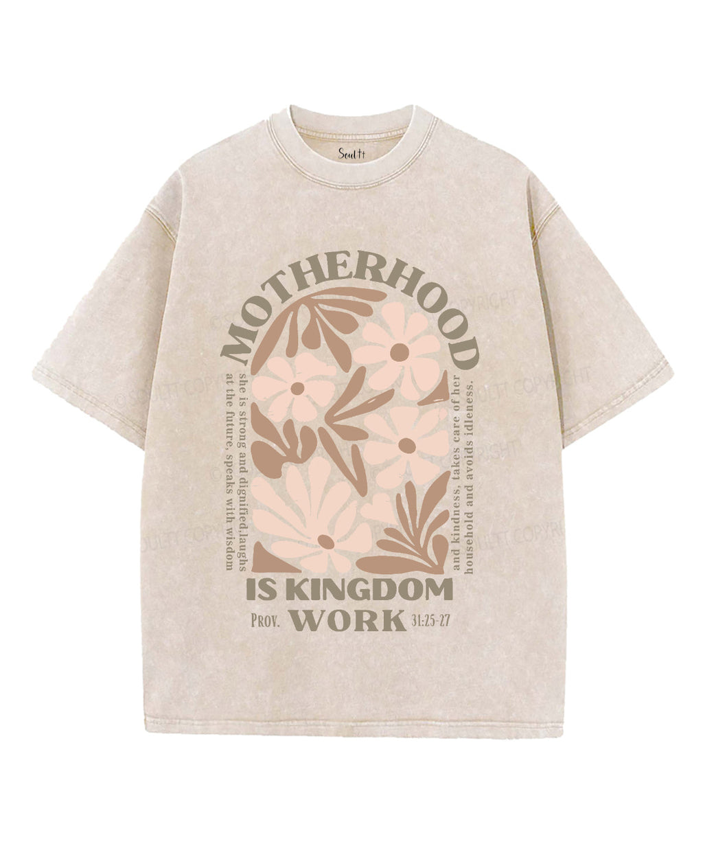 Motherhood Is Kingdom Work Unisex Washed Christian T-shirt Style002 Hoodie, Sweatshirt | CiraTrend.com (Image 4)
