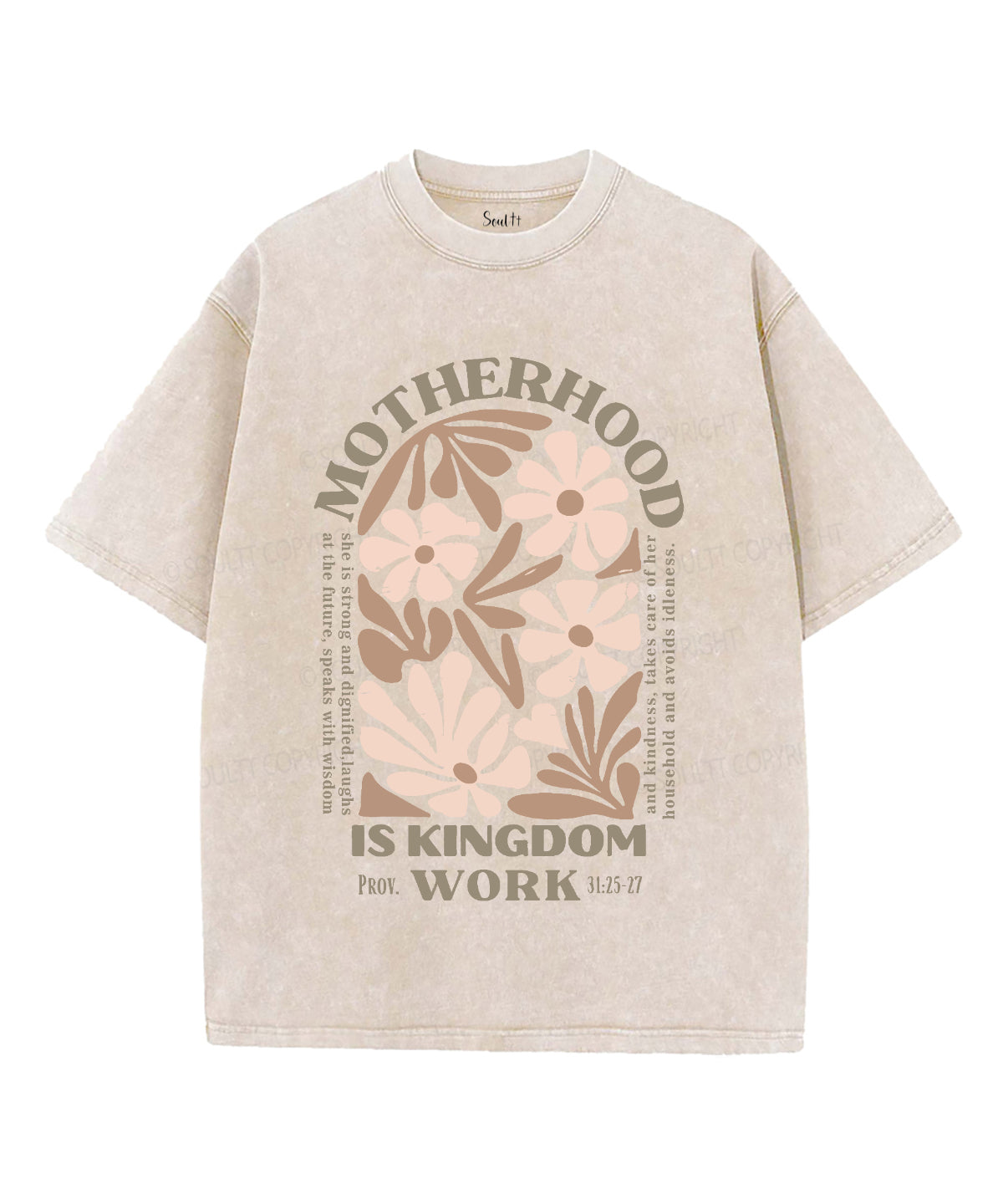 Motherhood Is Kingdom Work Unisex Washed Christian T-shirt Style002 Hoodie, Sweatshirt | CiraTrend.com (Image 4)