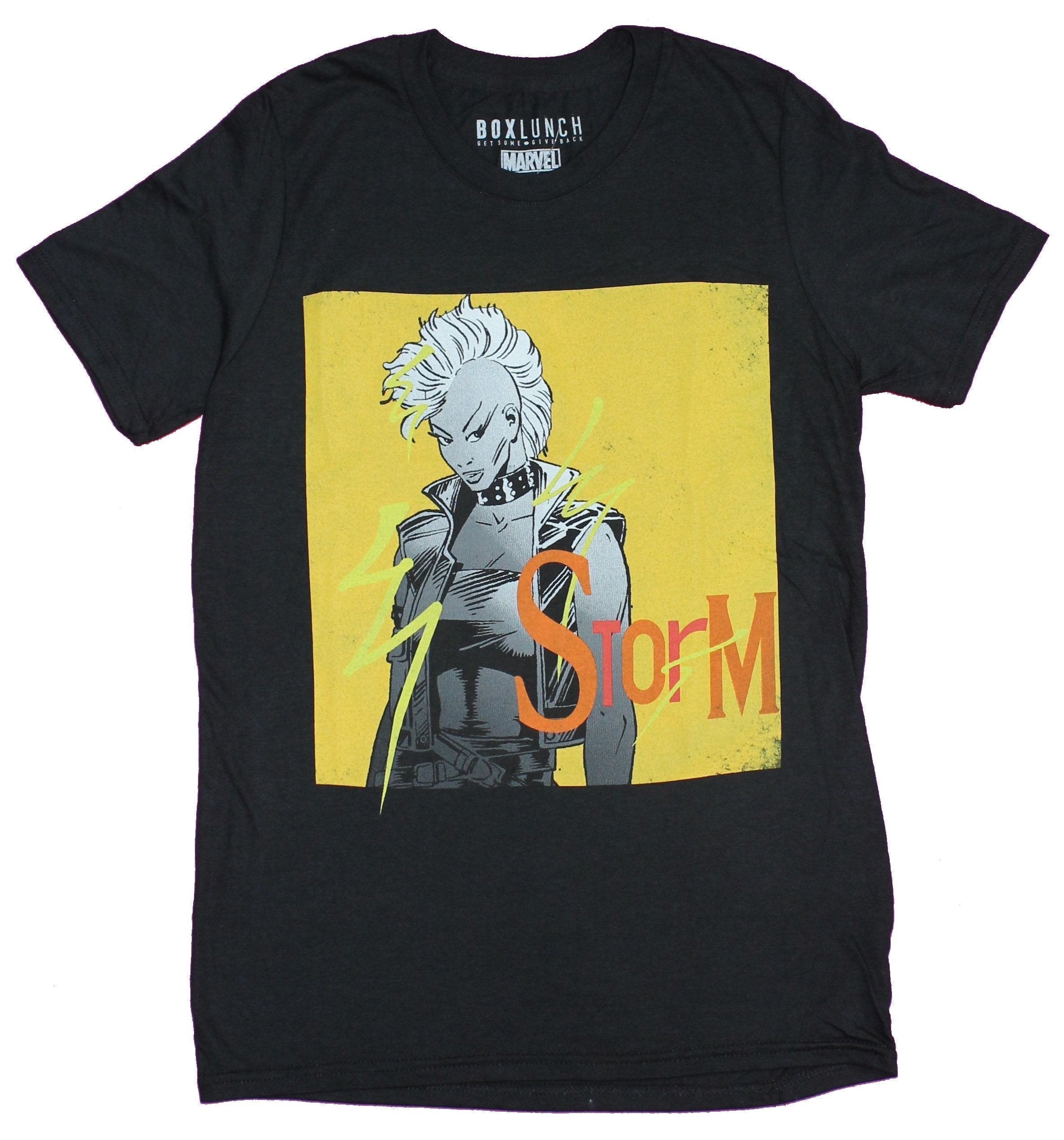 Storm of The X-Men Mens T-Shirt - Mohawk Pose in a Yellow Comic Box Hoodie, Sweatshirt | CiraTrend.com