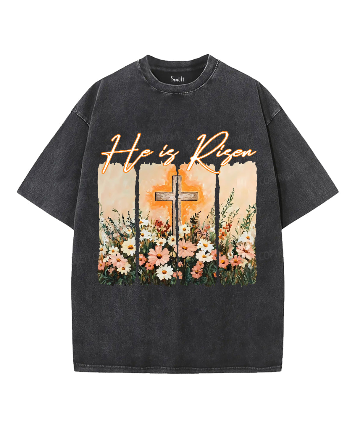 His Is Risen Unisex Washed Christian T-shirt Hoodie, Sweatshirt | CiraTrend.com (Image 1)