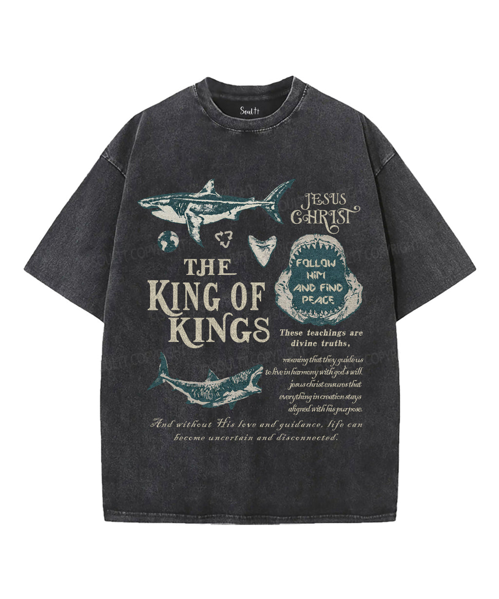 The King Of Kings Unisex Washed Christian T-shirt Hoodie, Sweatshirt | CiraTrend.com (Image 1)