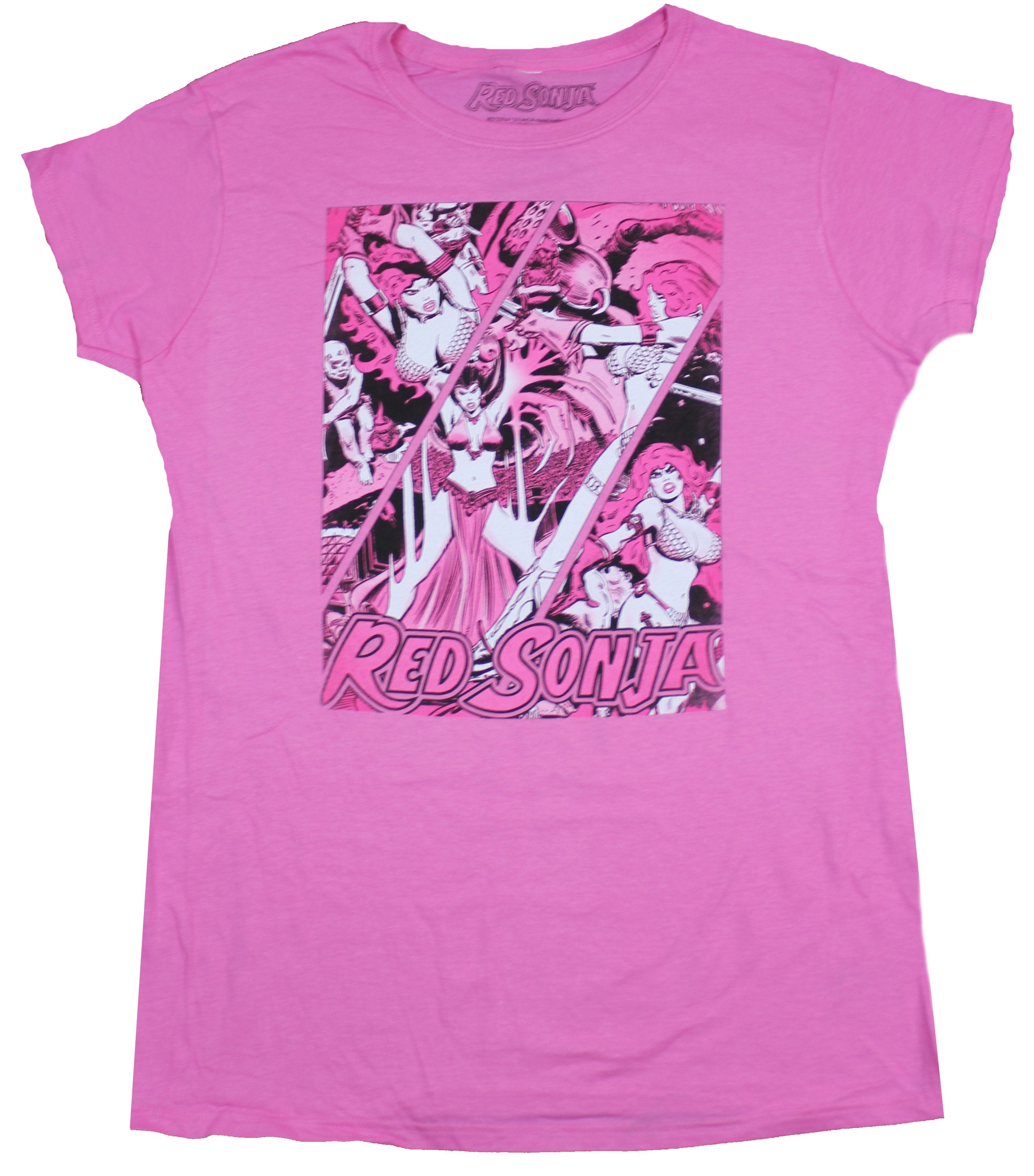 Red Sonja Girls Juniors T-Shirt - Slashed Spider Fighting Comic Panels Hoodie, Sweatshirt | CiraTrend.com