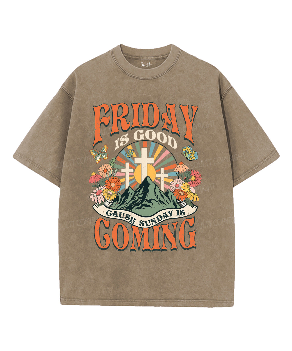 Sunday Is Coming Washed Christian T-shirt Hoodie, Sweatshirt | CiraTrend.com (Image 4)