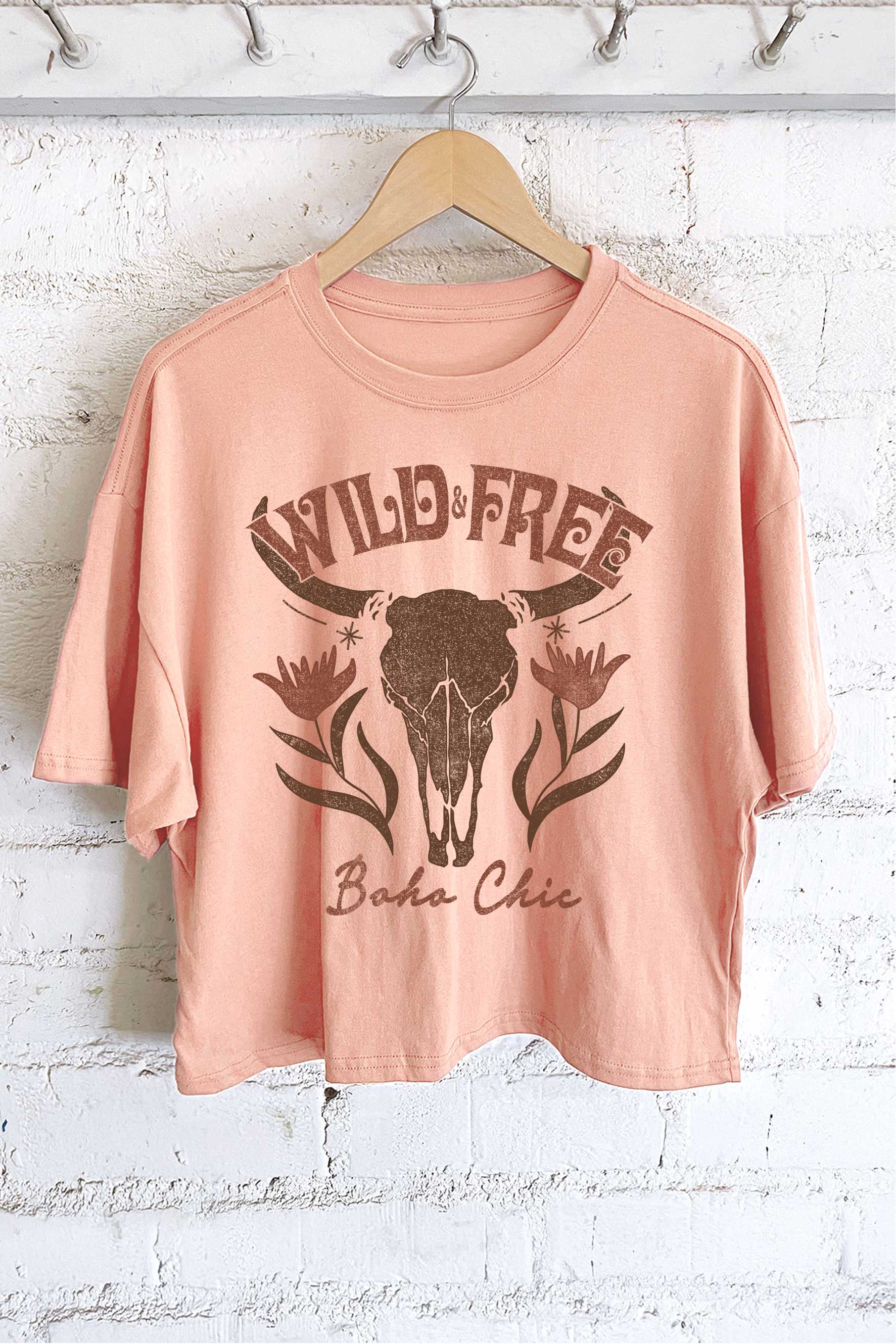 Flower Cow Graphic Crop Top