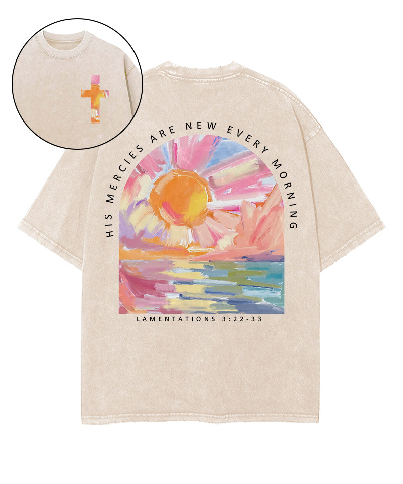 His Mercies Are New Double Sided Washed Christian T-shirt Style001 Hoodie, Sweatshirt | CiraTrend.com (Image 1)