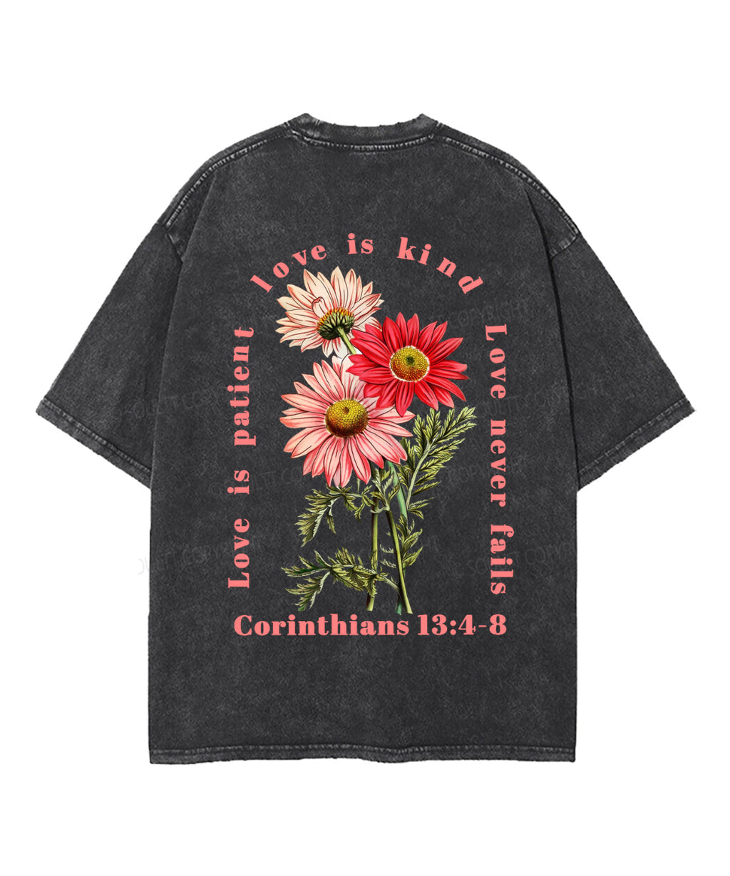 Love Is Patient Double Sided Unisex Washed Christian T-shirt Hoodie, Sweatshirt | CiraTrend.com (Image 3)