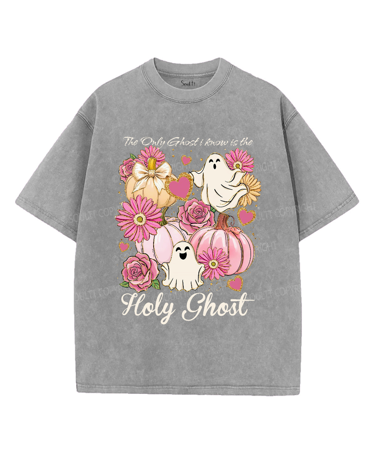 The Only Ghost Is Holy Ghost Unisex Washed Christian T-shirt Hoodie, Sweatshirt | CiraTrend.com (Image 3)
