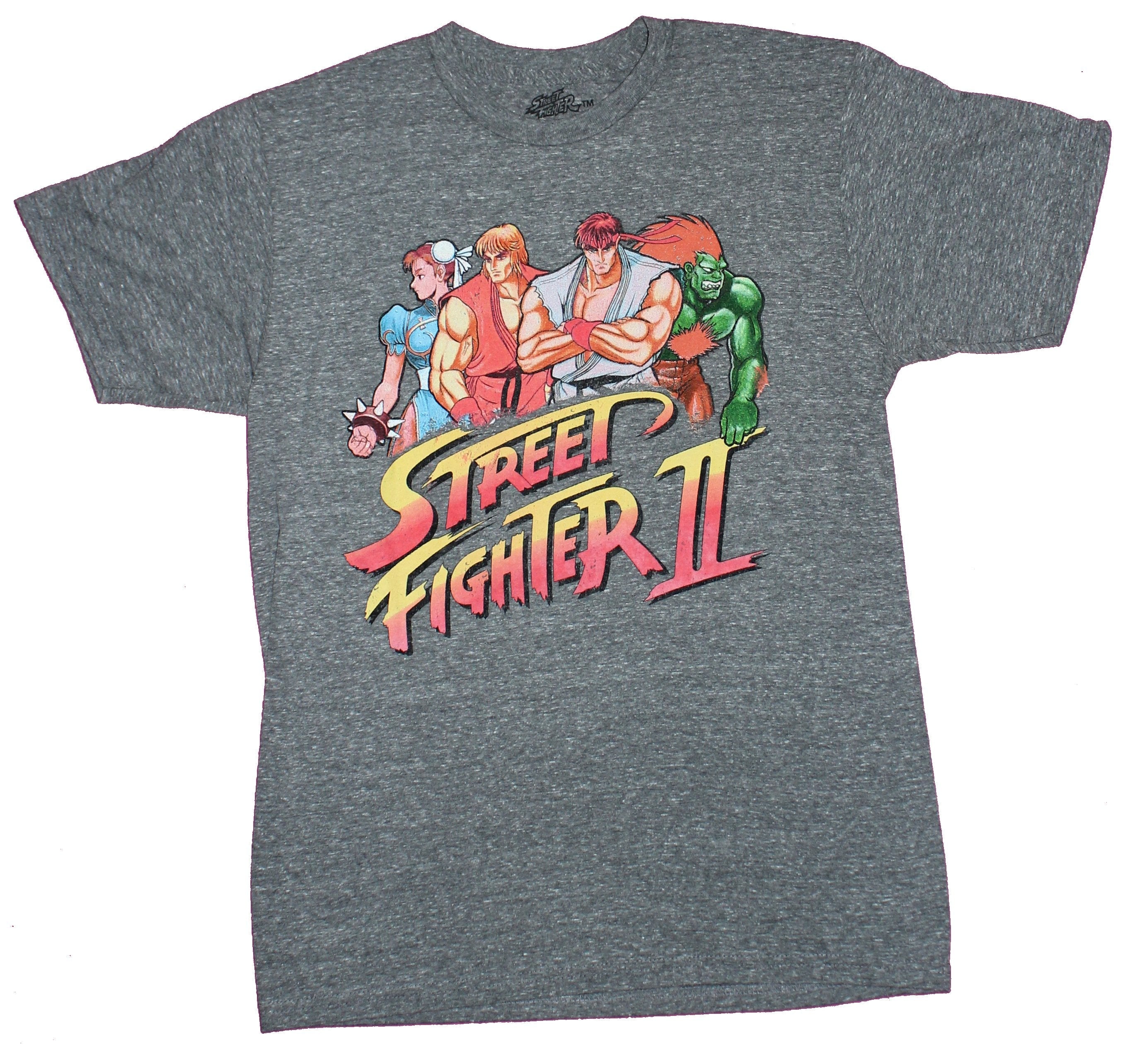 Street Fighter II Mens T-Shirt - Group of 4 Over Logo Image Hoodie, Sweatshirt | CiraTrend.com