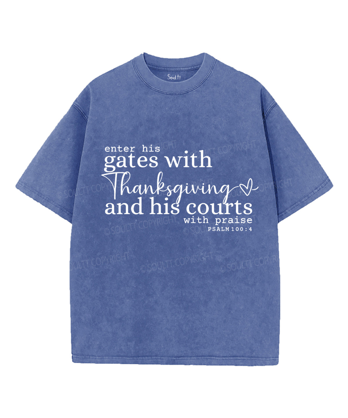 Enter His Gates Unisex Washed Christian T-shirt Hoodie, Sweatshirt | CiraTrend.com (Image 3)