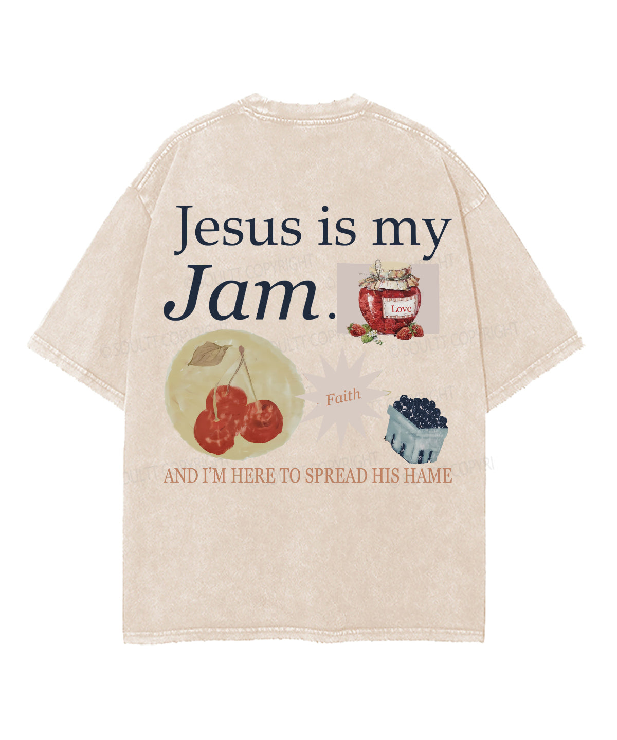 Jesus Is My Jam Double Sided Unisex Washed Christian T-shirt Style002 Hoodie, Sweatshirt | CiraTrend.com (Image 4)