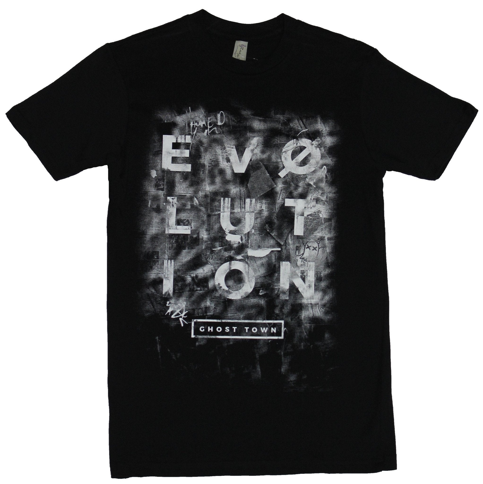 Ghosttown Ghost Town Mens T-Shirt - Evolution Grayed Shadowy Letters Image Hoodie, Sweatshirt | CiraTrend.com