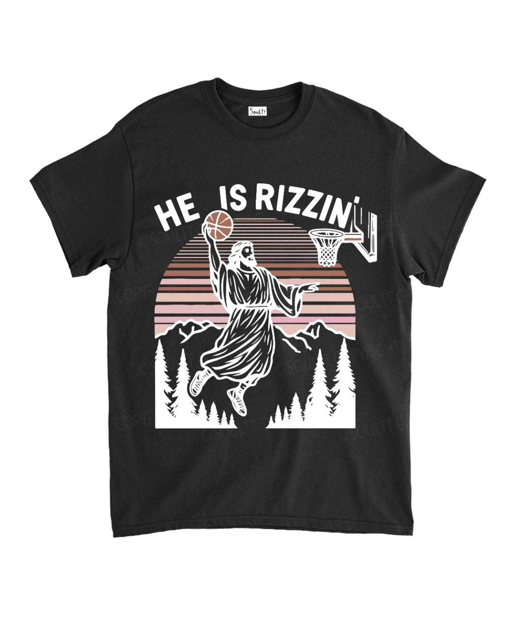 He Is Rizzin' Unisex Cotton Christian T-Shirt Hoodie, Sweatshirt | CiraTrend.com (Image 2)