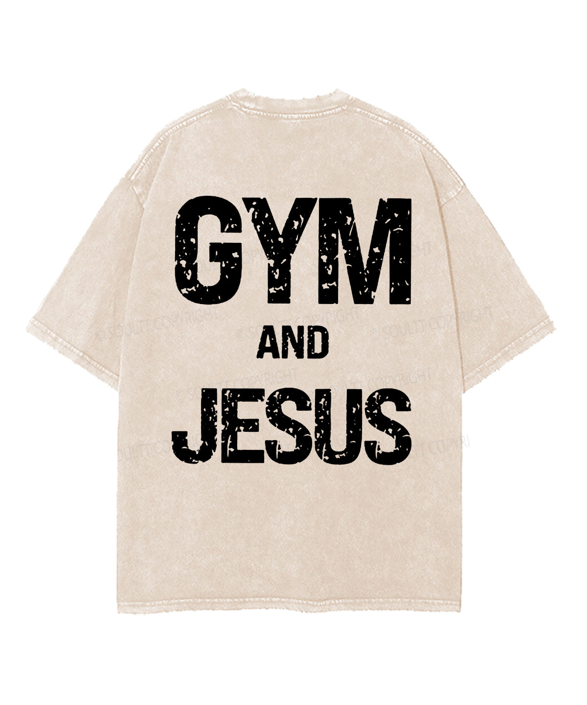 Gym And Jesus Double Sided Unisex Washed Christian T-shirt Hoodie, Sweatshirt | CiraTrend.com (Image 2)