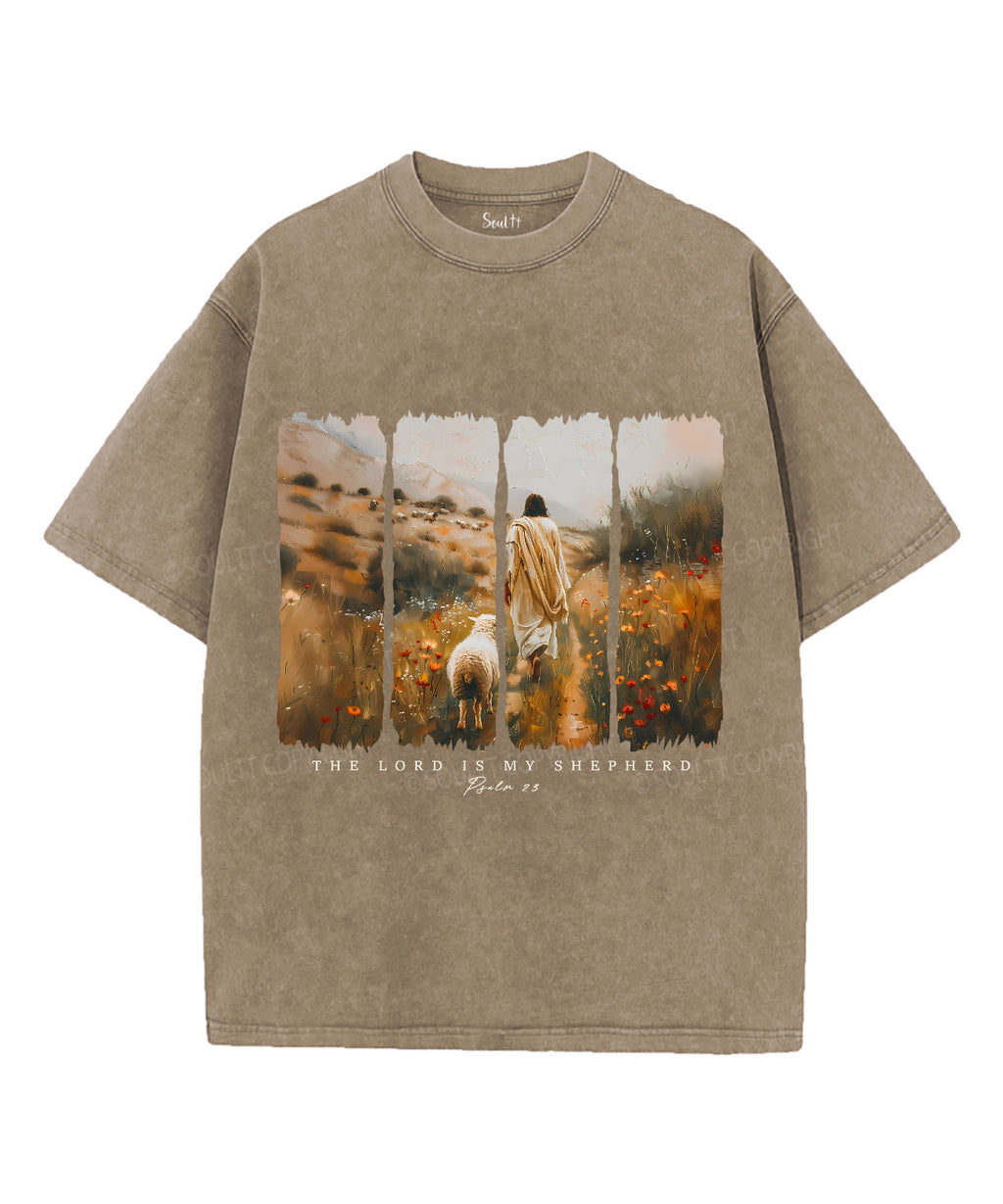 The Lord Is My Shepherd Unisex Washed Christian T-shirt Style002 Hoodie, Sweatshirt | CiraTrend.com (Image 1)
