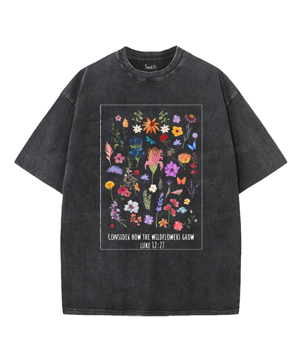 The Wildflowers Grow Unisex Washed Christian T-shirt Hoodie, Sweatshirt | CiraTrend.com (Image 1)