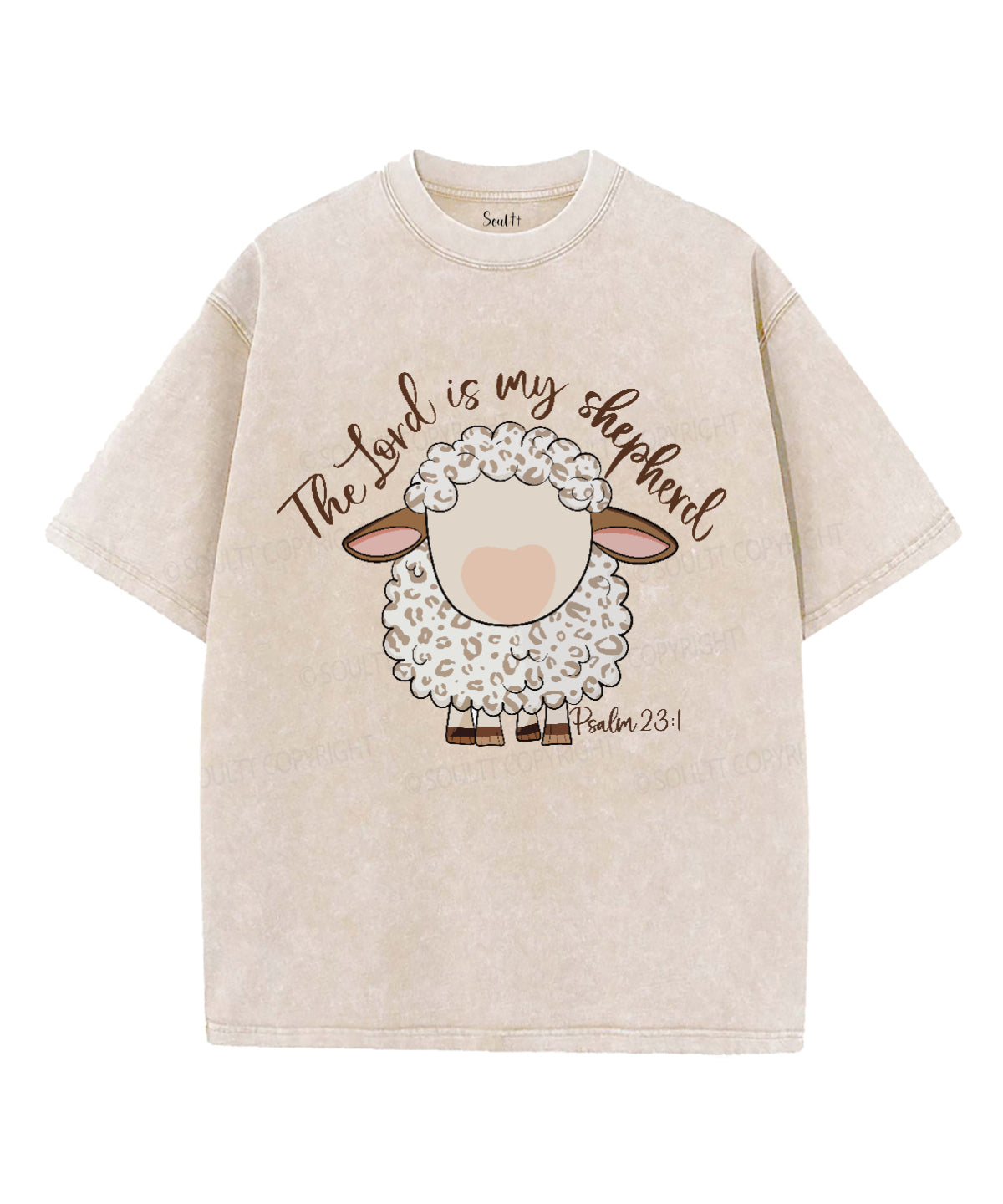 The Lord Is My Shepherd Unisex Washed Christian T-shirt Hoodie, Sweatshirt | CiraTrend.com (Image 1)