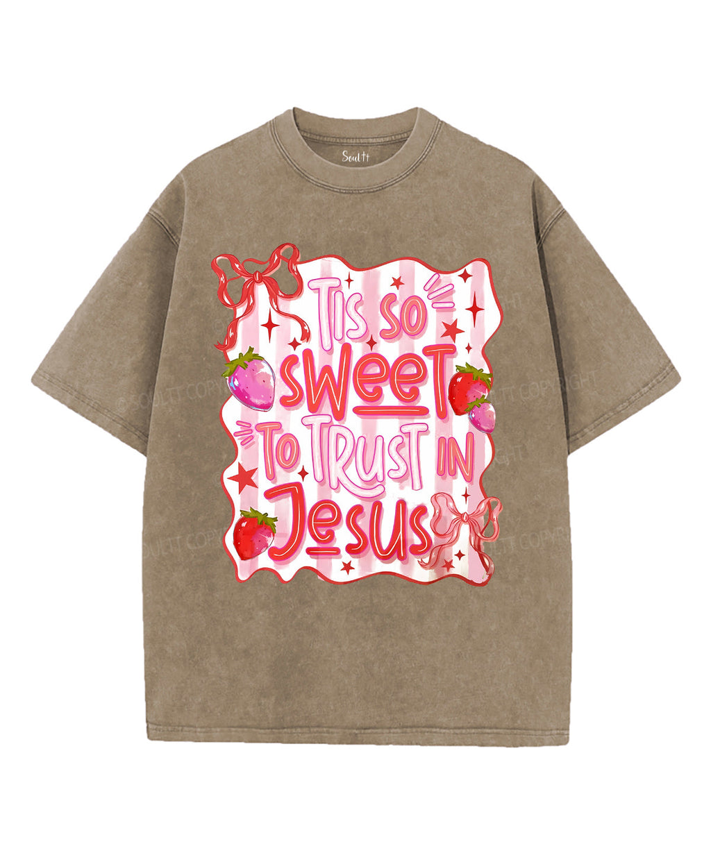 Sweet To Trust In Jesus Unisex Washed Christian T-shirt Hoodie, Sweatshirt | CiraTrend.com (Image 5)
