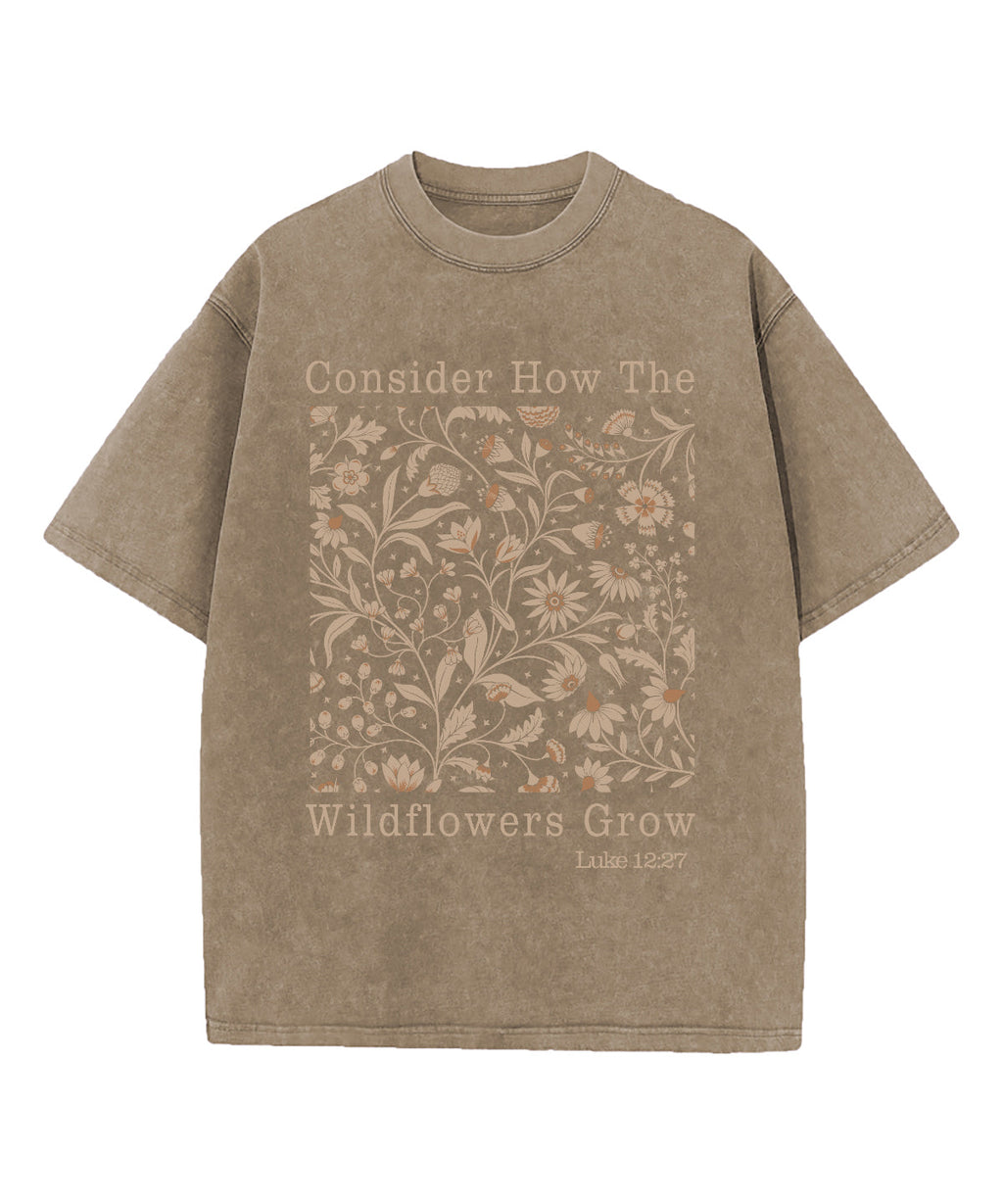 Daisy Consider How Wildflower Grow Washed Christian T-Shirts, Hoodie, Sweatshirt