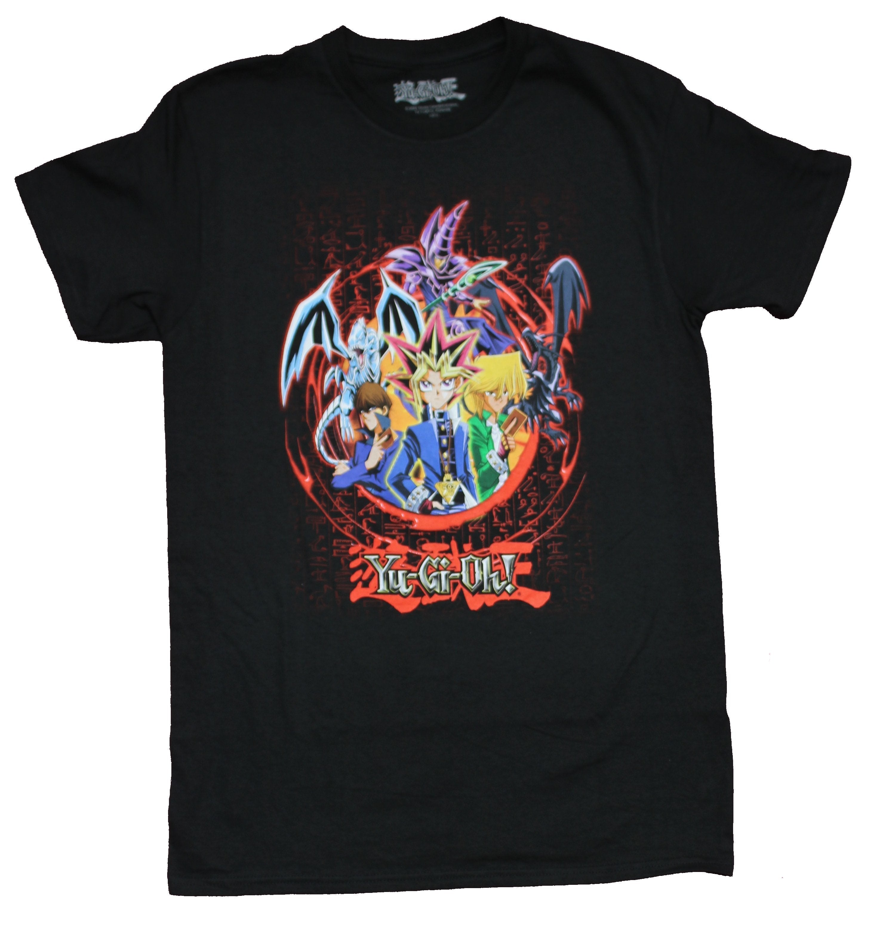Yu-Gi-Oh Mens T-Shirt - Yugi And More Characters in Circle Over Logo Hoodie, Sweatshirt | CiraTrend.com