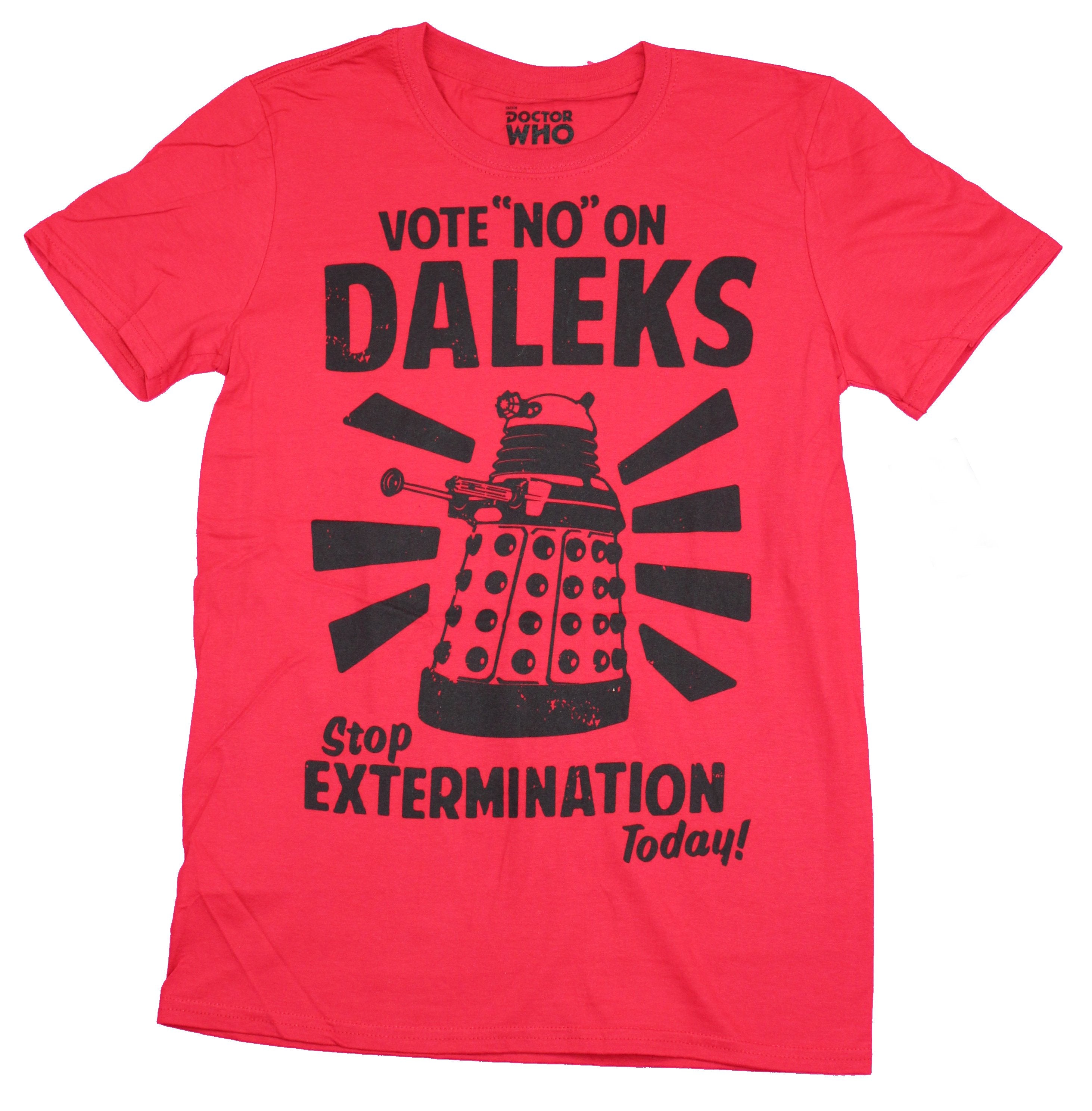 Doctor Who Mens T-Shirt - Vote No on Daleks Stop Extermination Poster Image Hoodie, Sweatshirt | CiraTrend.com