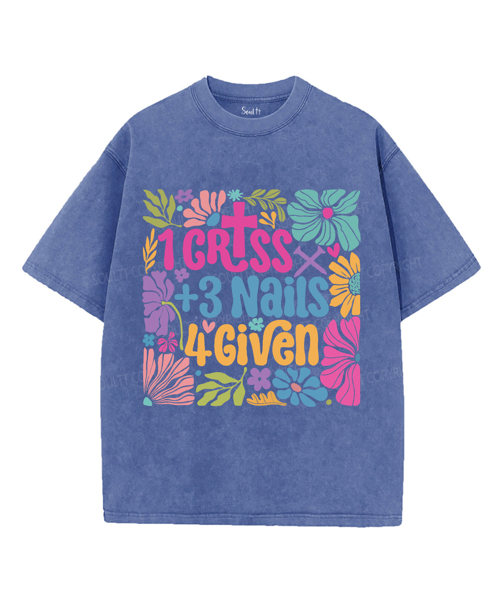 1 Cross + 3 Nails 4Given Unisex Washed Christian T-shirt Style001 Hoodie, Sweatshirt | CiraTrend.com (Image 3)