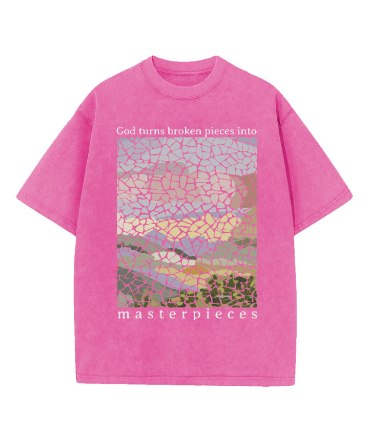 God Turns Broken Pieces Masterpieces Washed Christian T-shirt Hoodie, Sweatshirt | CiraTrend.com (Image 3)