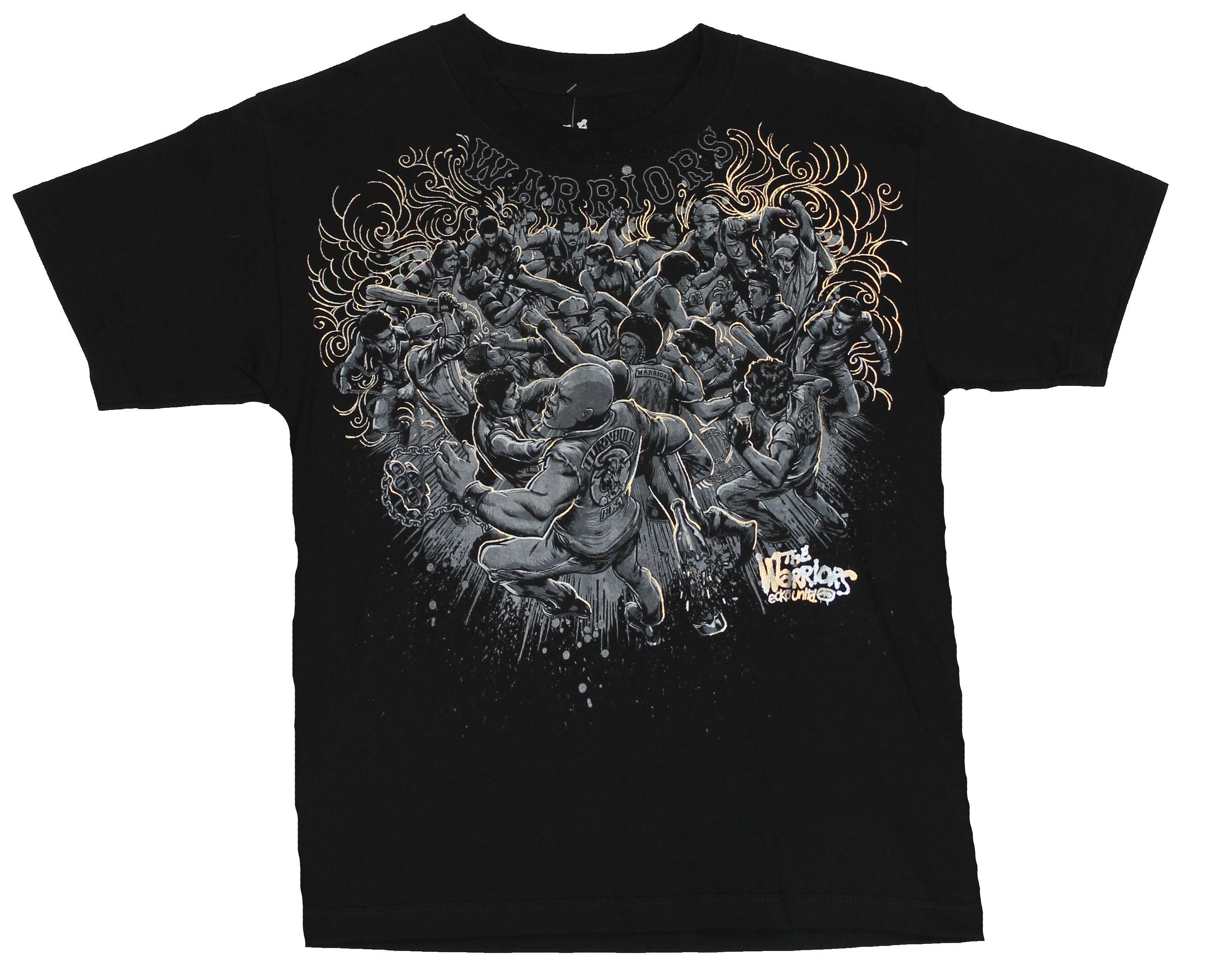 The Warriors Mens T-Shirt  - Foil Accented Giant Gang Battle [Apparel] Hoodie, Sweatshirt | CiraTrend.com