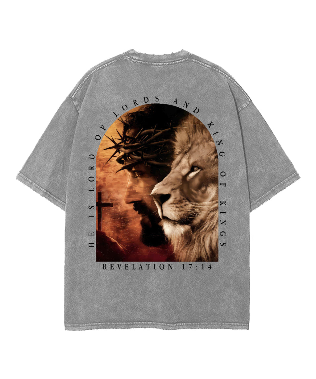 King Of Kings Double Sided Unisex Washed Christian T-shirt Hoodie, Sweatshirt | CiraTrend.com (Image 5)