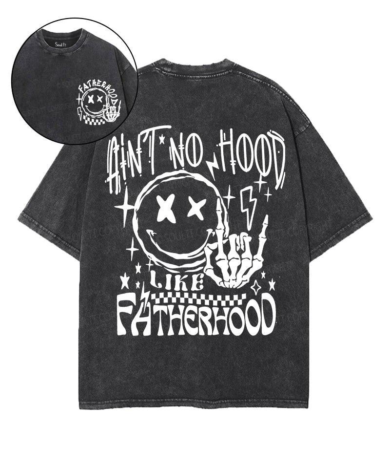 Ain't No Hood Like Fatherhood Double Sided Unisex Washed Christian T-shirt Hoodie, Sweatshirt | CiraTrend.com (Image 1)