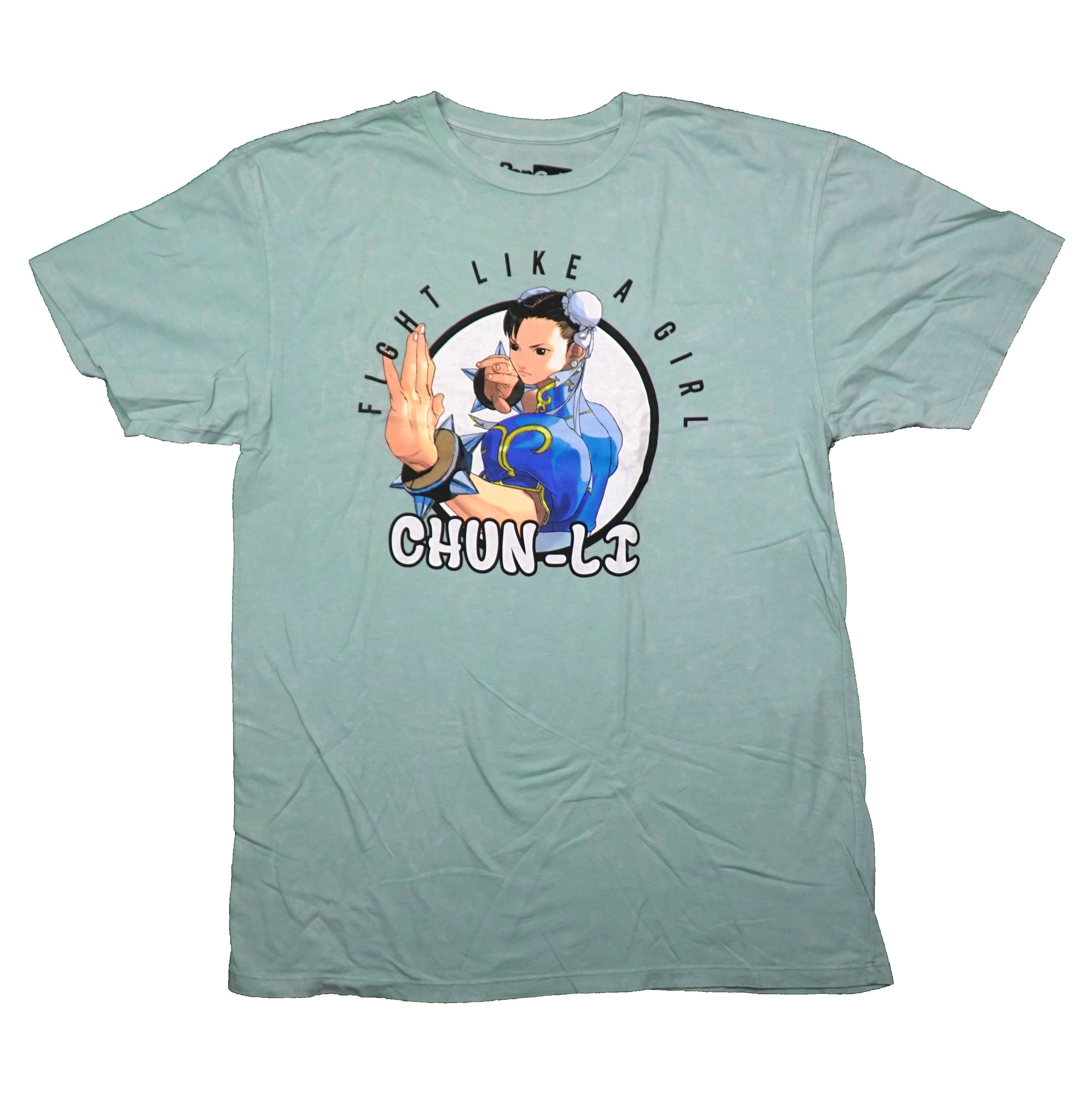 Street Fighter Mens T-Shirt - Chun-Li Fight Like A Girl Stone Wash Hoodie, Sweatshirt | CiraTrend.com