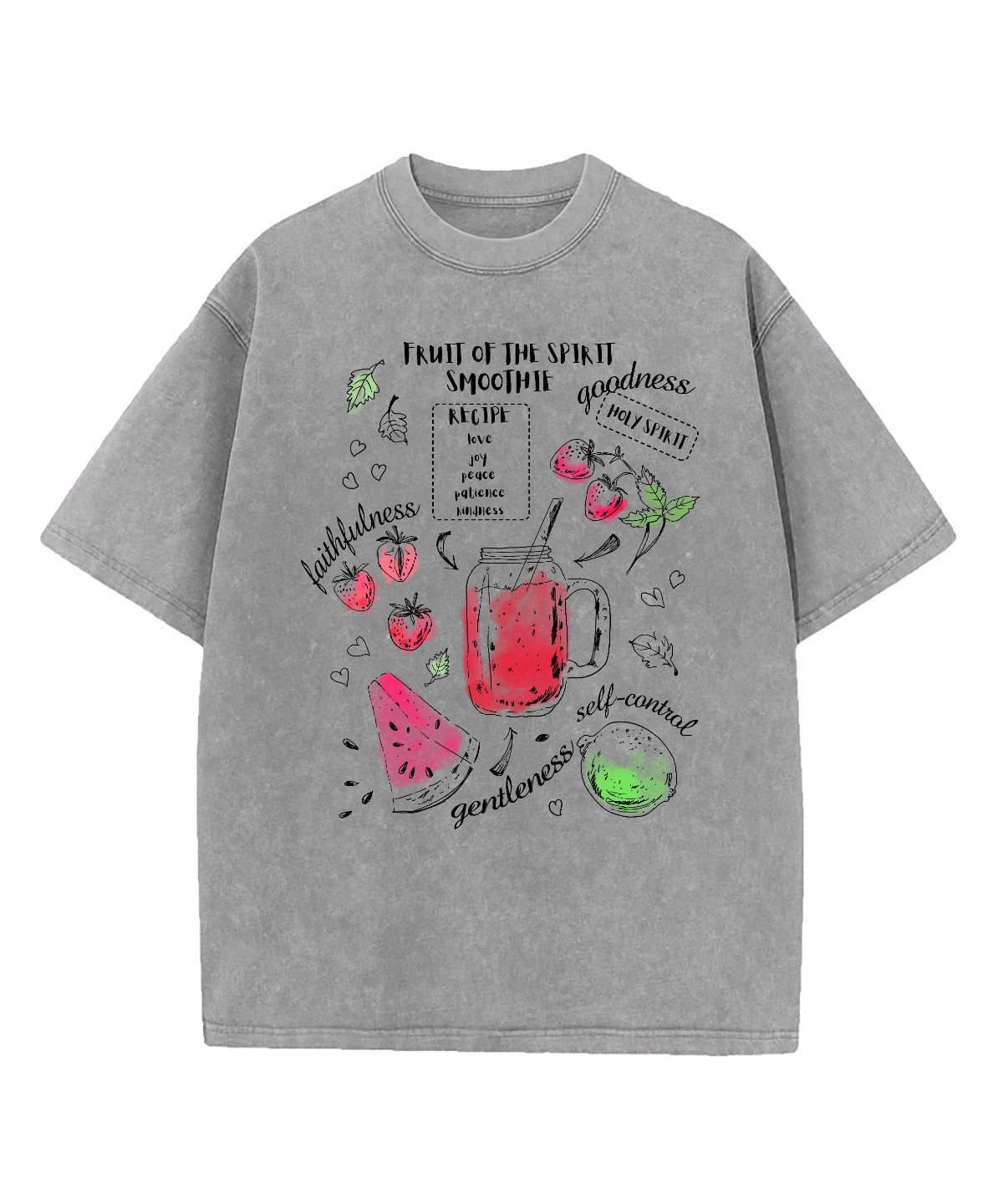 Fruit Of The Spirit Smoothie Washed Christian T-shirt Hoodie, Sweatshirt | CiraTrend.com (Image 4)