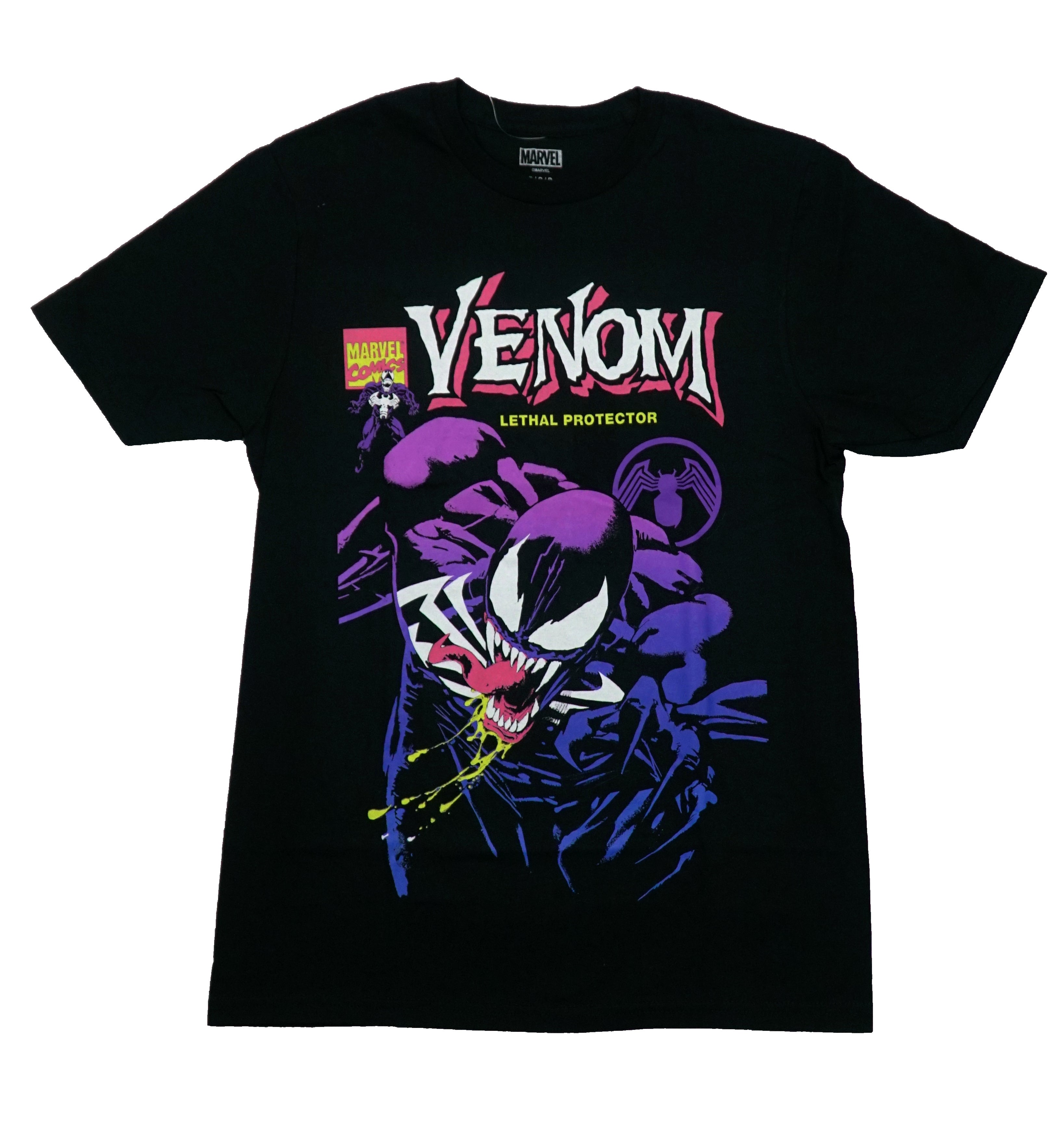 Venom Mens T-Shirt - Purple Shaded Attack Under Name Hoodie, Sweatshirt | CiraTrend.com