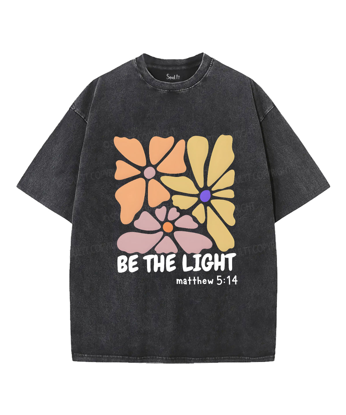 Be the Light Unisex Washed Christian T-shirt Hoodie, Sweatshirt | CiraTrend.com (Image 1)