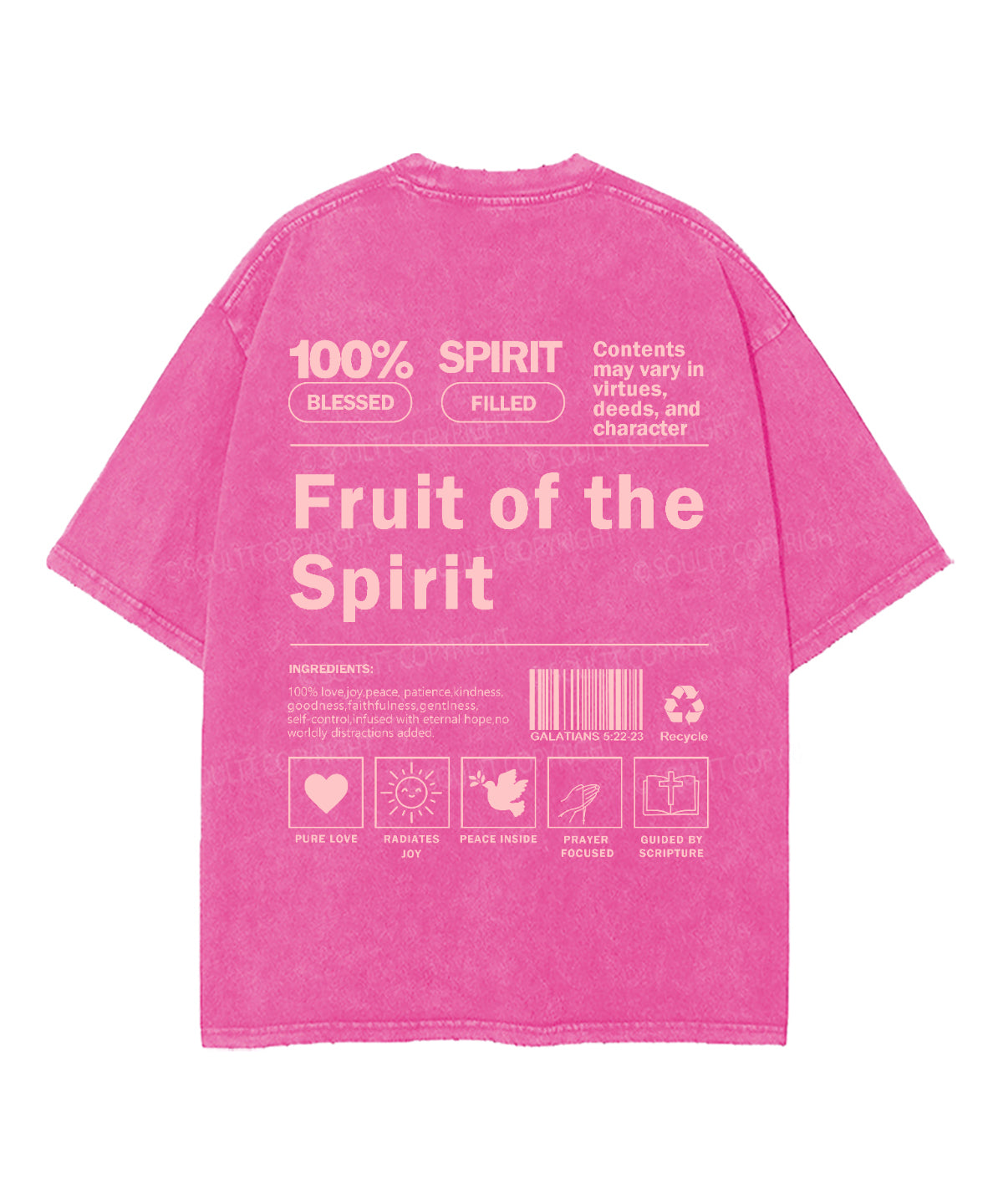 Fruit Of The Spirit Double Sided Washed Christian T-shirt Hoodie, Sweatshirt | CiraTrend.com (Image 5)