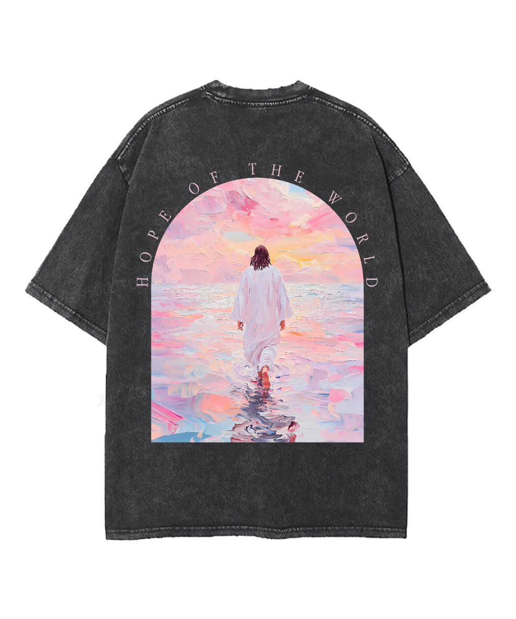 Hope World Double Sided Washed Christian T-Shirts, Hoodie, Sweatshirt